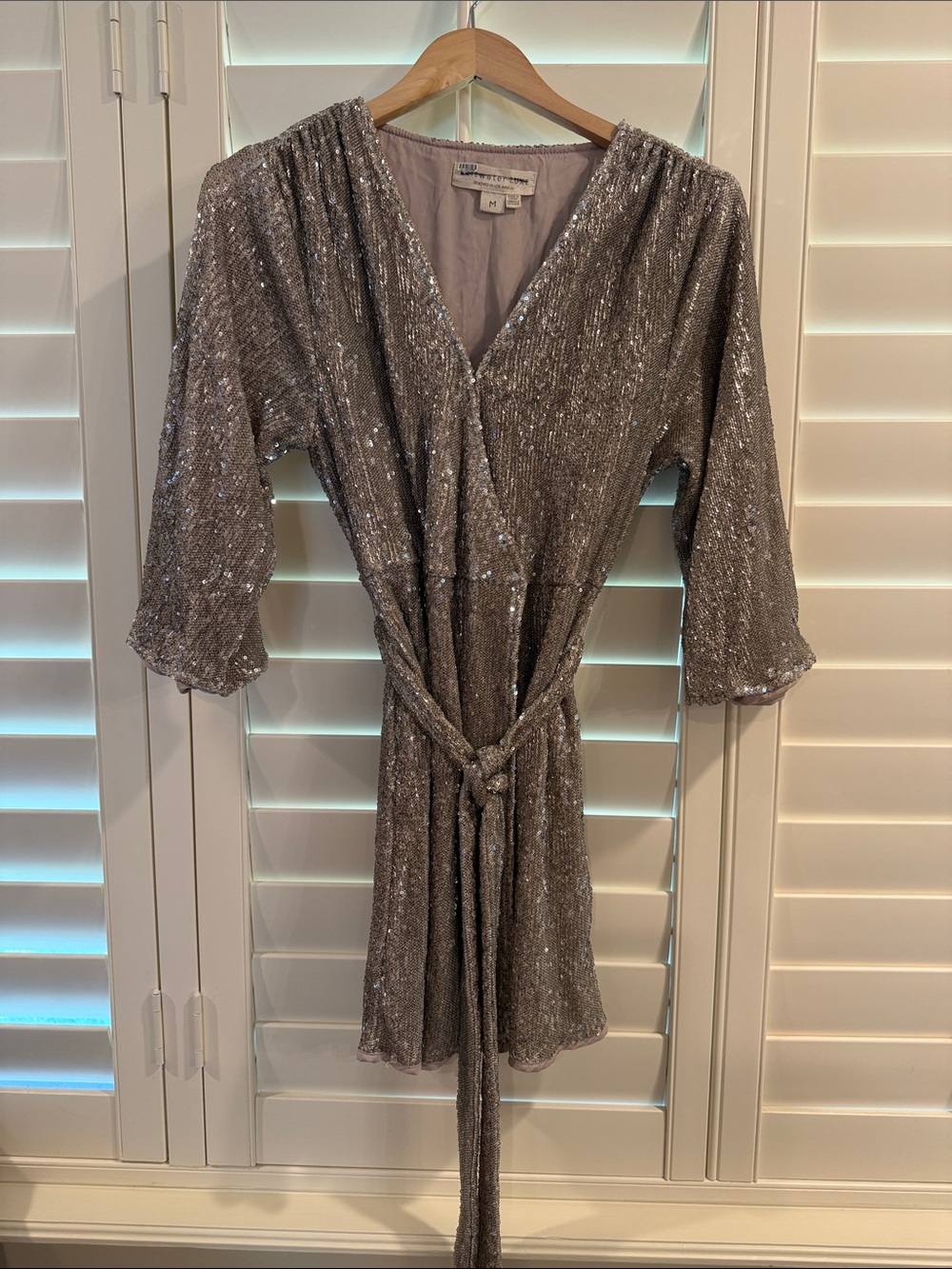 Anthropologie saltwater LUXE Silver-Trim Slip Top
